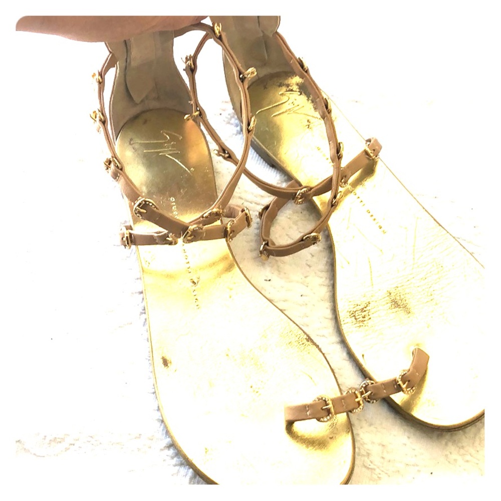 Giuseppe Zannotti Nude Jeweled Sandals Size 39